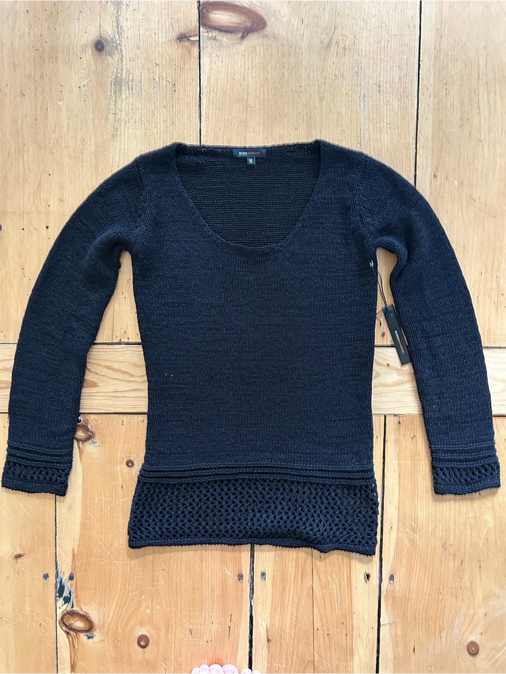 Y2K BCBG Black Women's Knit Scoop Neck Sweater